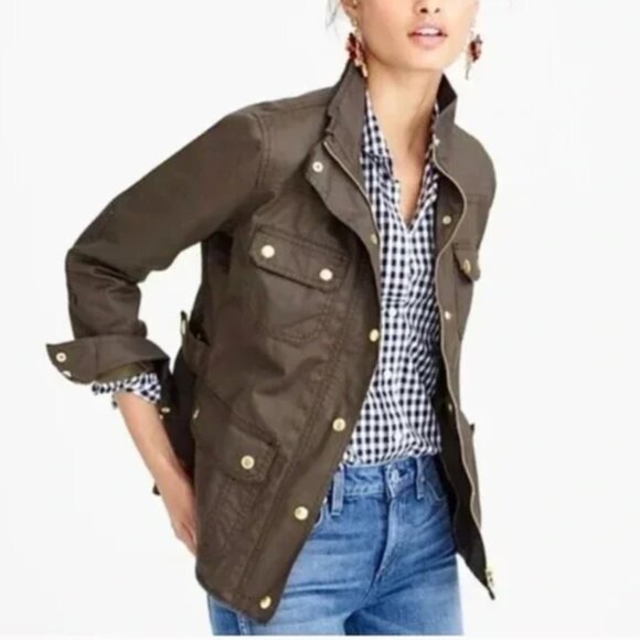 J. Crew Wax Field Jacket in Olive size xs - Picture 1 of 4